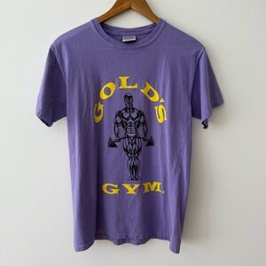 ❌❌SOLD❌ Gold's Gym Purple and Yellow Cotton Short Sleeve T-Shirt